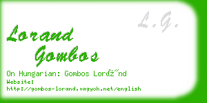 lorand gombos business card